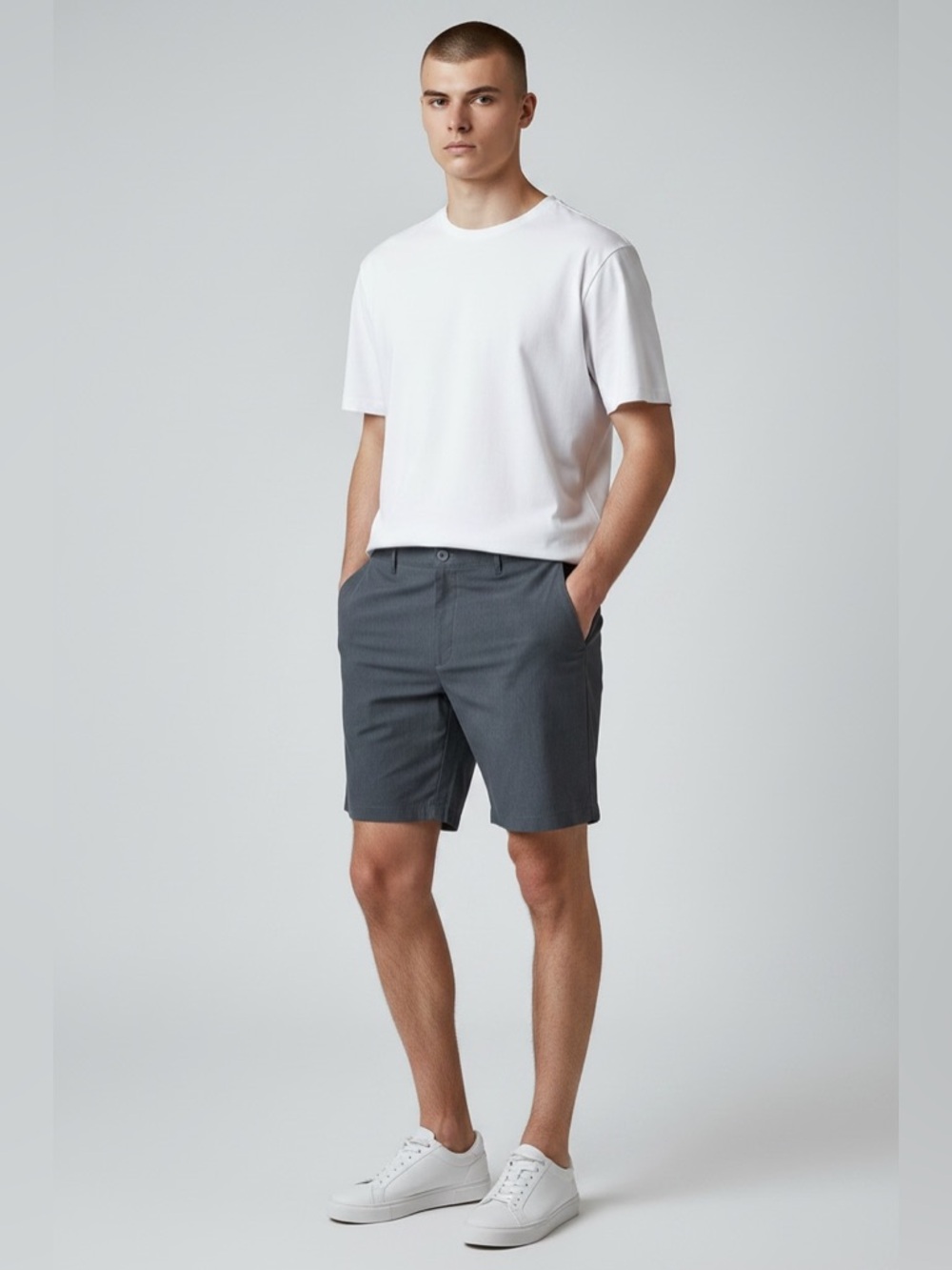 Tommy Bahama Men’s Size 38 Flat Front Solid Gray Outdoor Chino Shorts